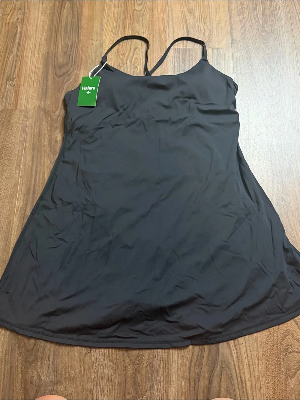 HALARA SoftlyZero™ Plush Backless Active Dress-Easy Peezy black Sz XL - Picture 2 of 7